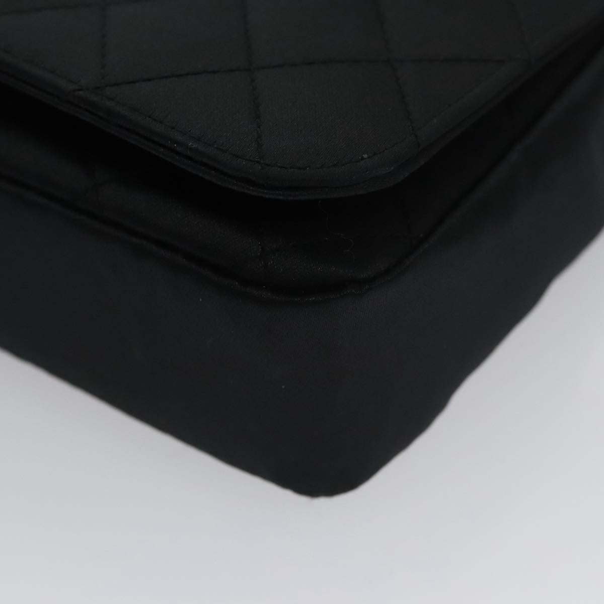 Chanel Camellia Black Silk Shoulder Bag (Pre-Owned)