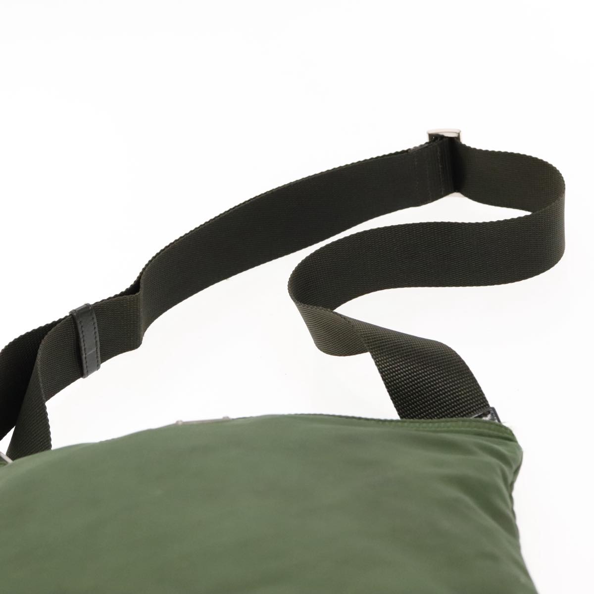 Prada Re-Nylon Khaki Canvas Shoulder Bag (Pre-Owned)