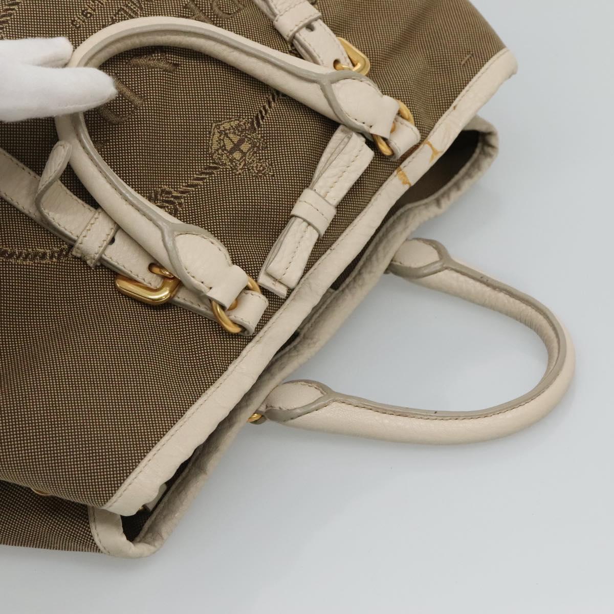 Prada Canapa Beige Canvas Handbag (Pre-Owned)