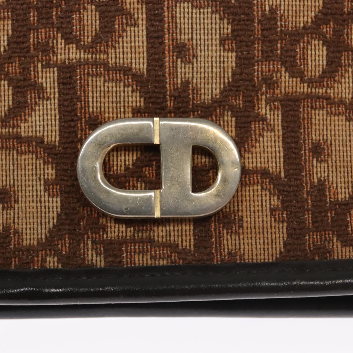 Dior Trotter Brown Canvas Shoulder Bag (Pre-Owned)