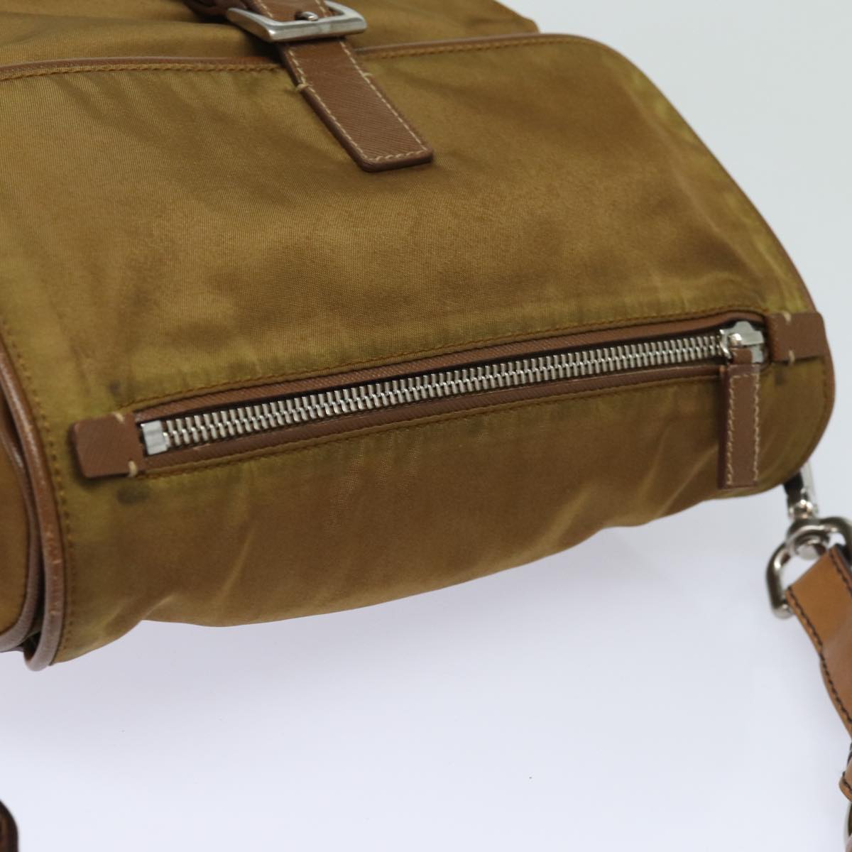 Prada Tessuto Brown Synthetic Shoulder Bag (Pre-Owned)