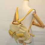 Gucci Bamboo Yellow Suede Backpack Bag (Pre-Owned)