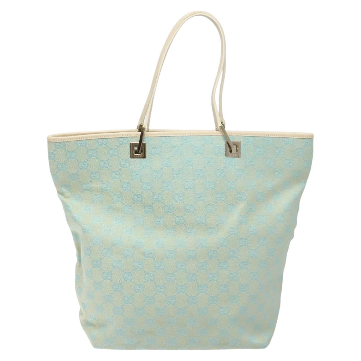 Gucci Gg Canvas Blue Canvas Tote Bag (Pre-Owned)