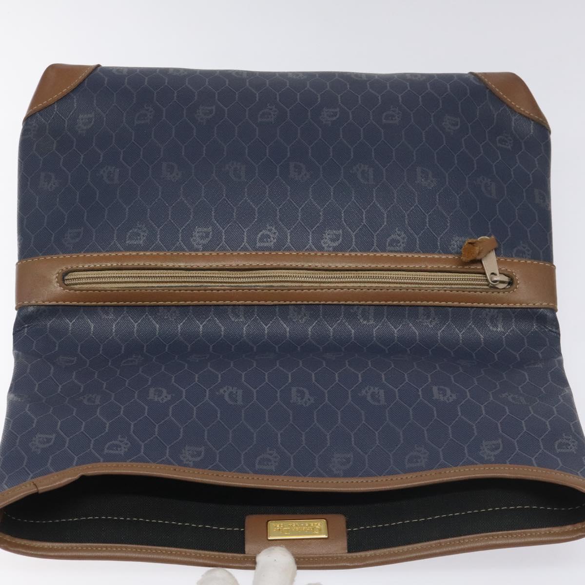 Dior Honeycomb Navy Canvas Clutch Bag (Pre-Owned)