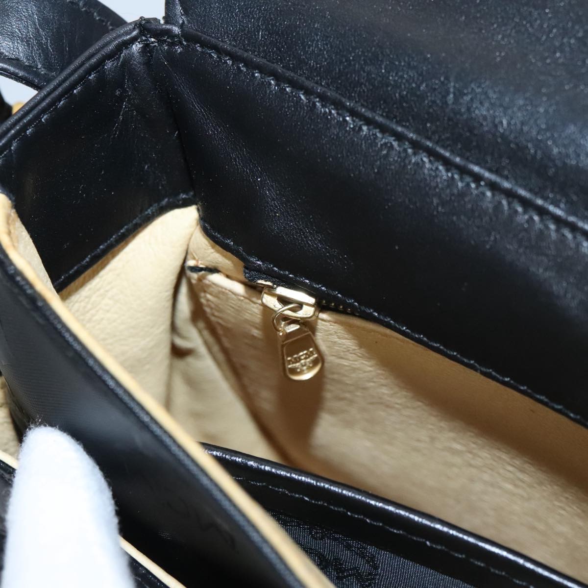MCM Visetos Black Canvas Shoulder Bag (Pre-Owned)