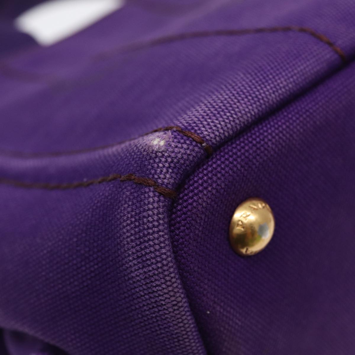 Prada Canapa Purple Canvas Handbag (Pre-Owned)