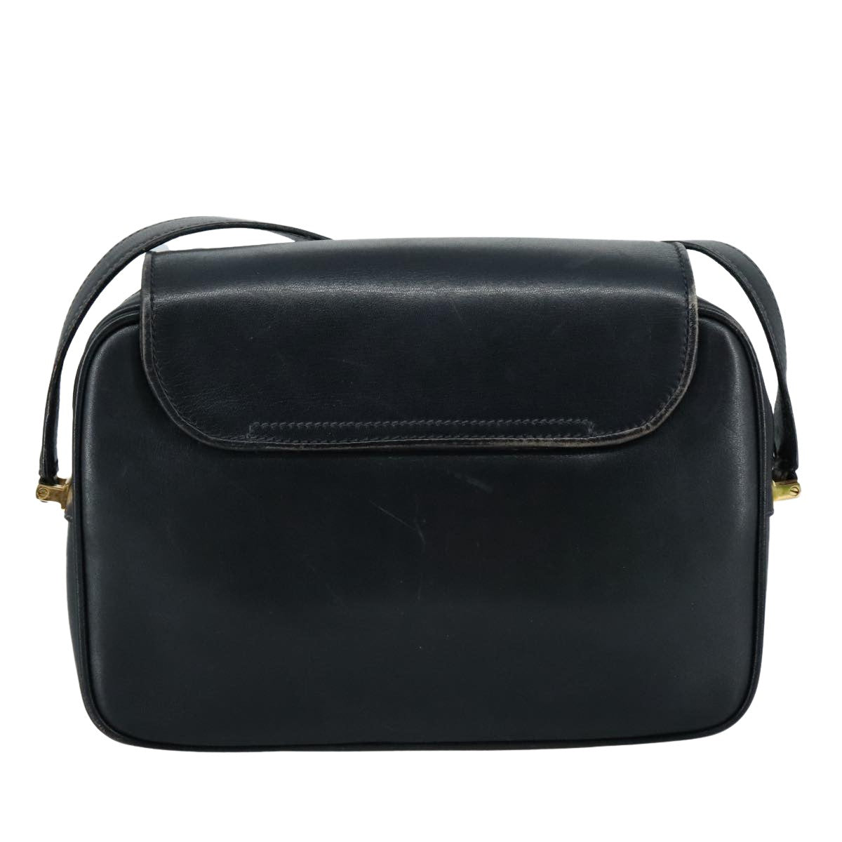 Gucci Interlocking G Navy Leather Shoulder Bag (Pre-Owned)