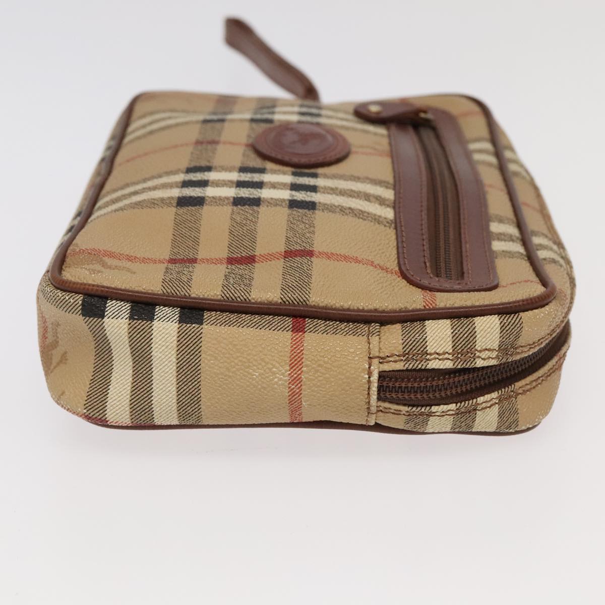 Burberry Nova Check Beige Canvas Clutch Bag (Pre-Owned)