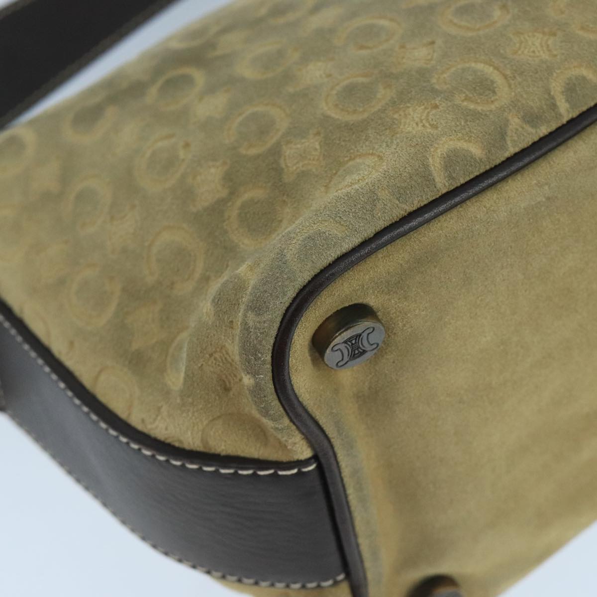 Céline Macadam Beige Suede Shoulder Bag (Pre-Owned)