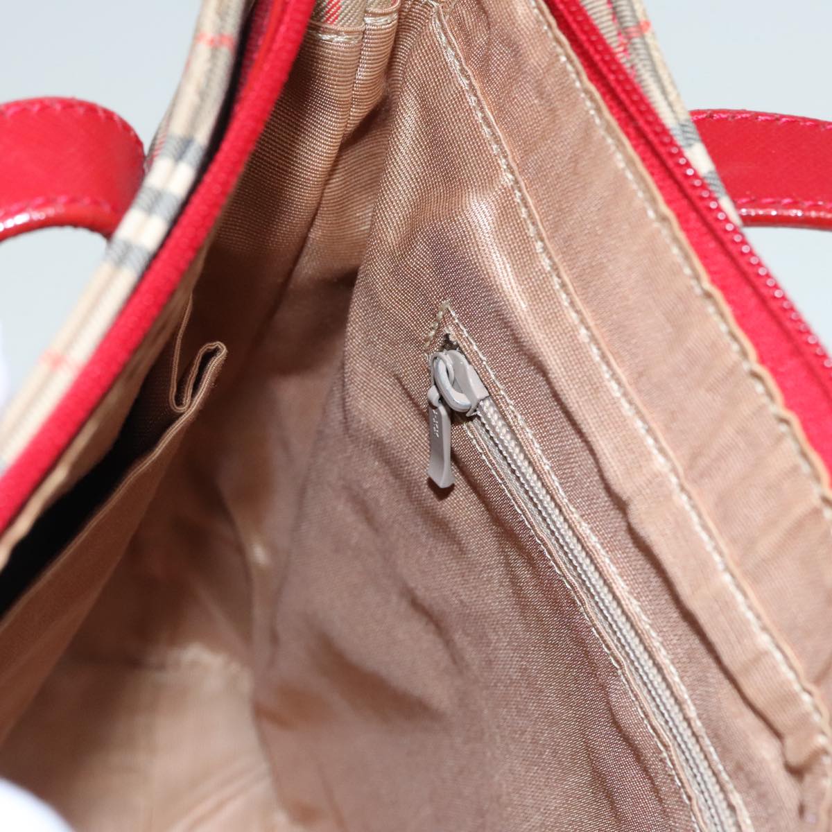Burberry Nova Check Beige Canvas Handbag (Pre-Owned)
