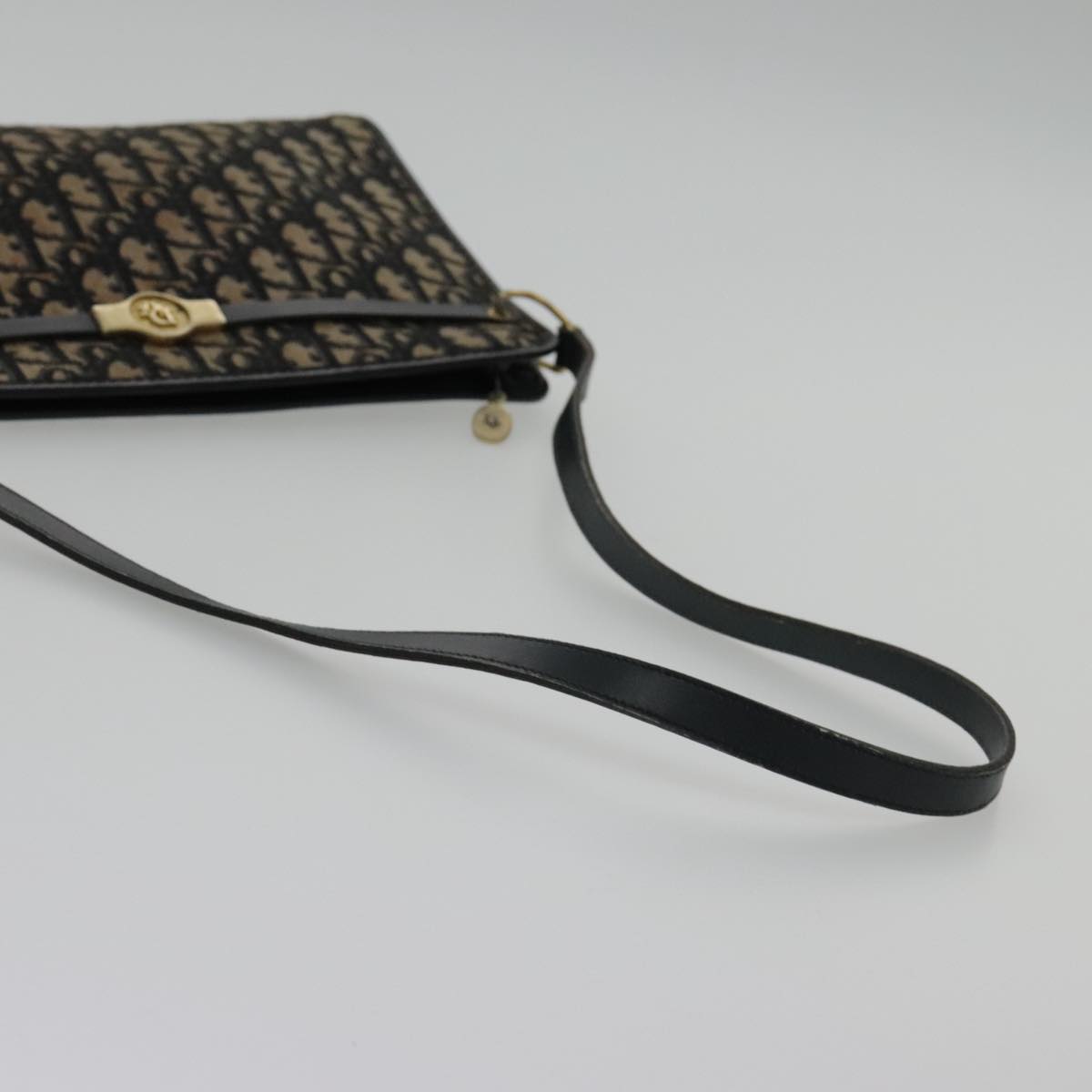 Dior Trotter Navy Canvas Shoulder Bag (Pre-Owned)