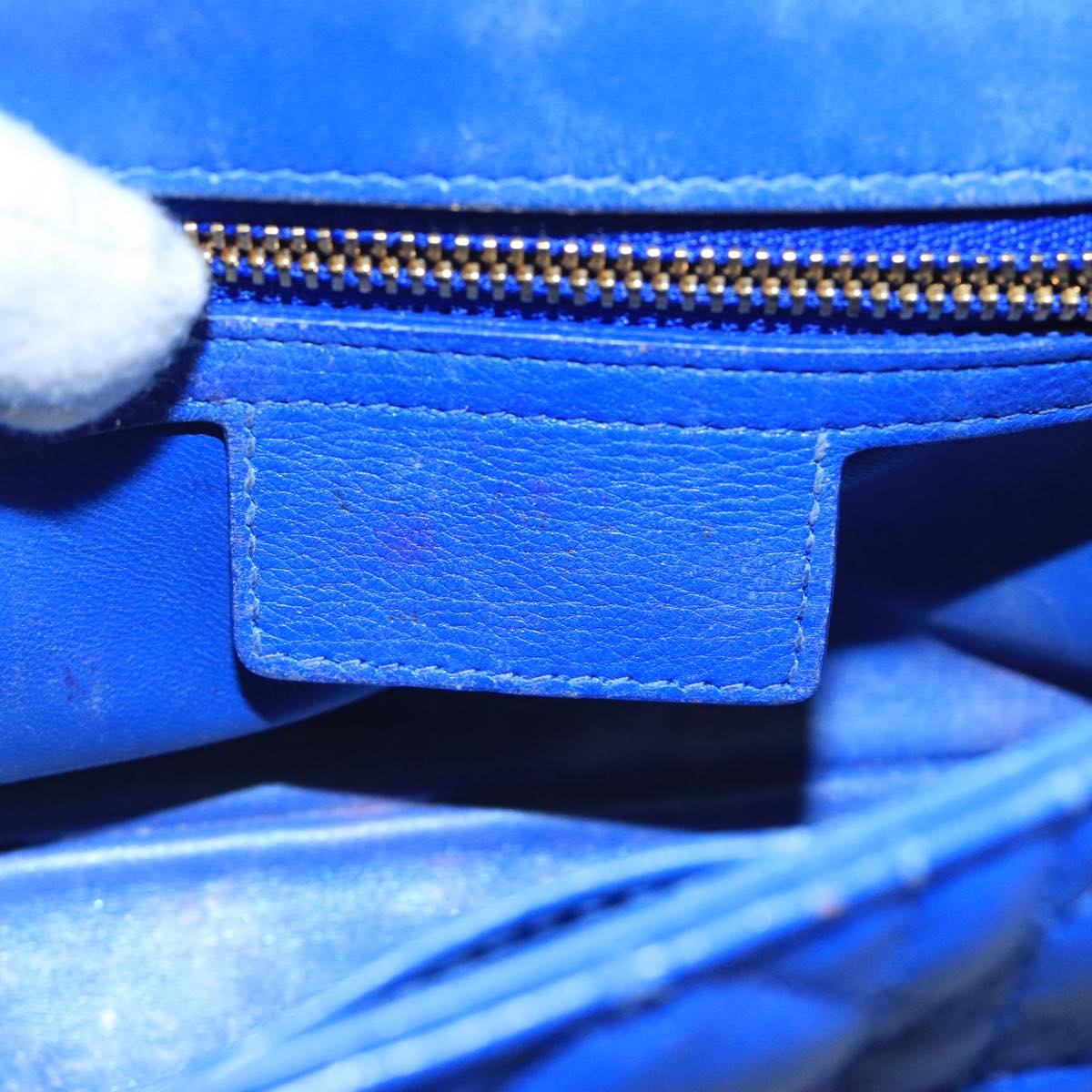 Dior Caro Blue Leather Shoulder Bag (Pre-Owned)