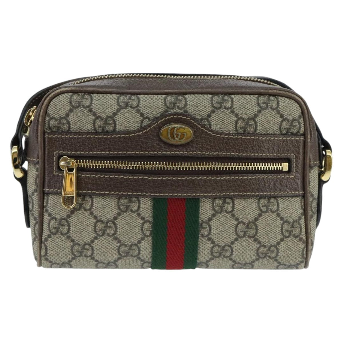 Gucci Ophidia Beige Canvas Shoulder Bag (Pre-Owned)
