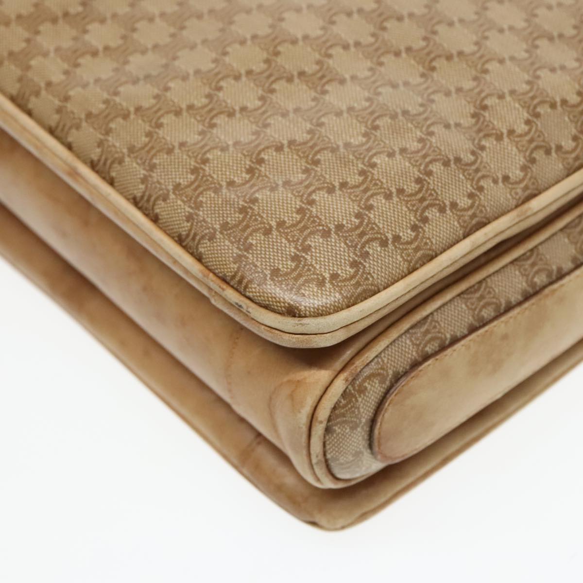 Céline Macadam Beige Canvas Shoulder Bag (Pre-Owned)