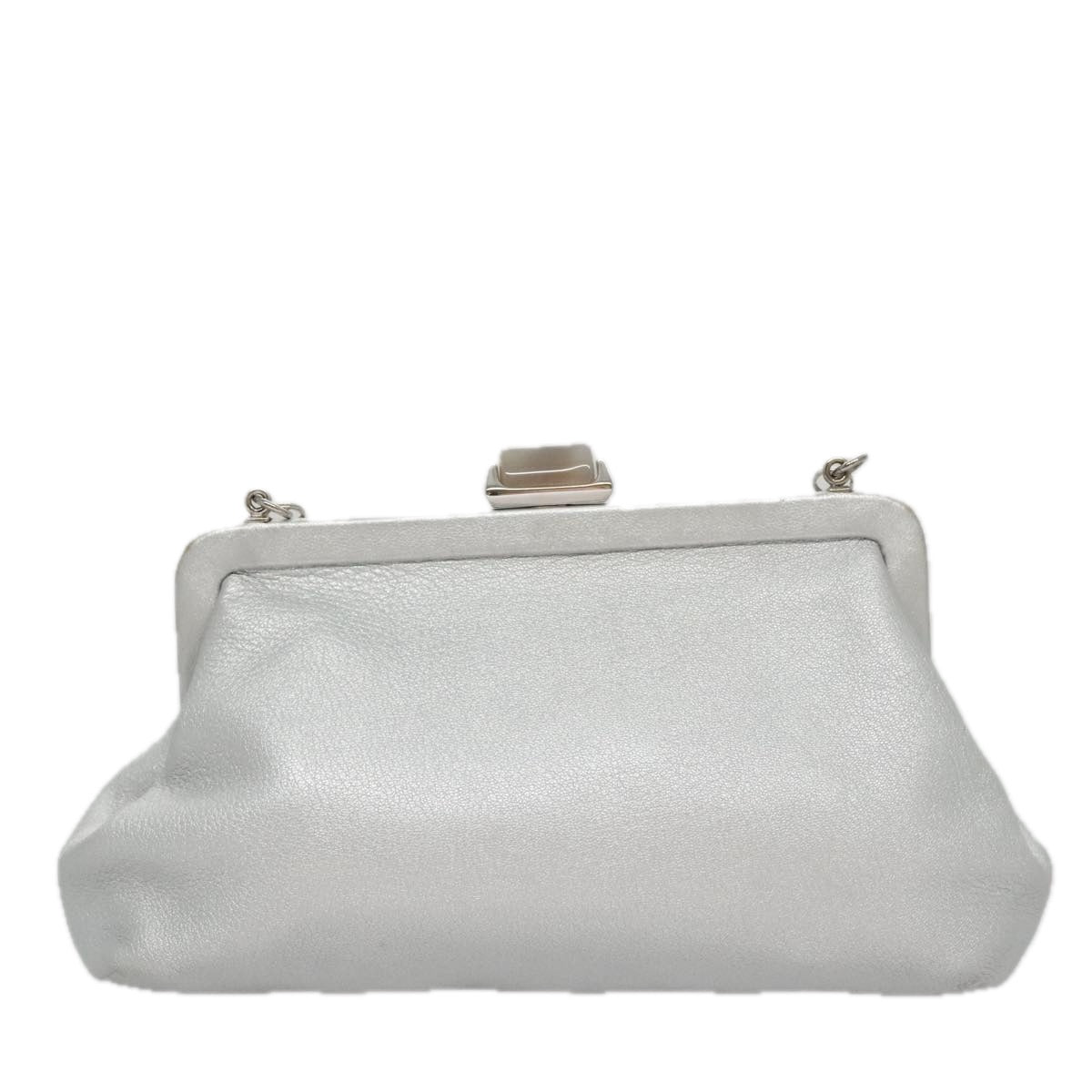 Salvatore Ferragamo Silver Leather Shoulder Bag (Pre-Owned)