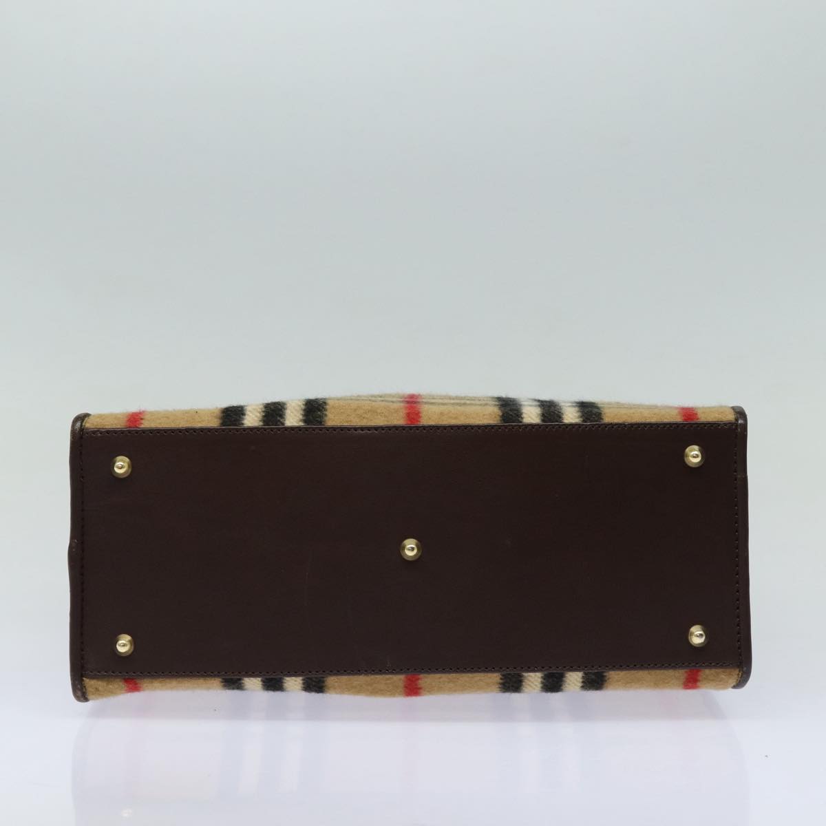 Burberry Nova Check Beige Wool Shoulder Bag (Pre-Owned)