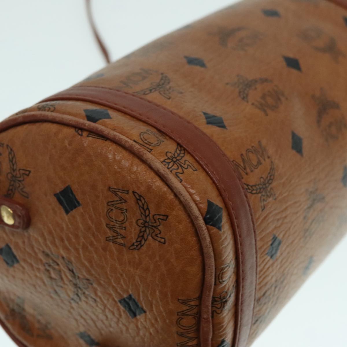 MCM Visetos Brown Canvas Shoulder Bag (Pre-Owned)