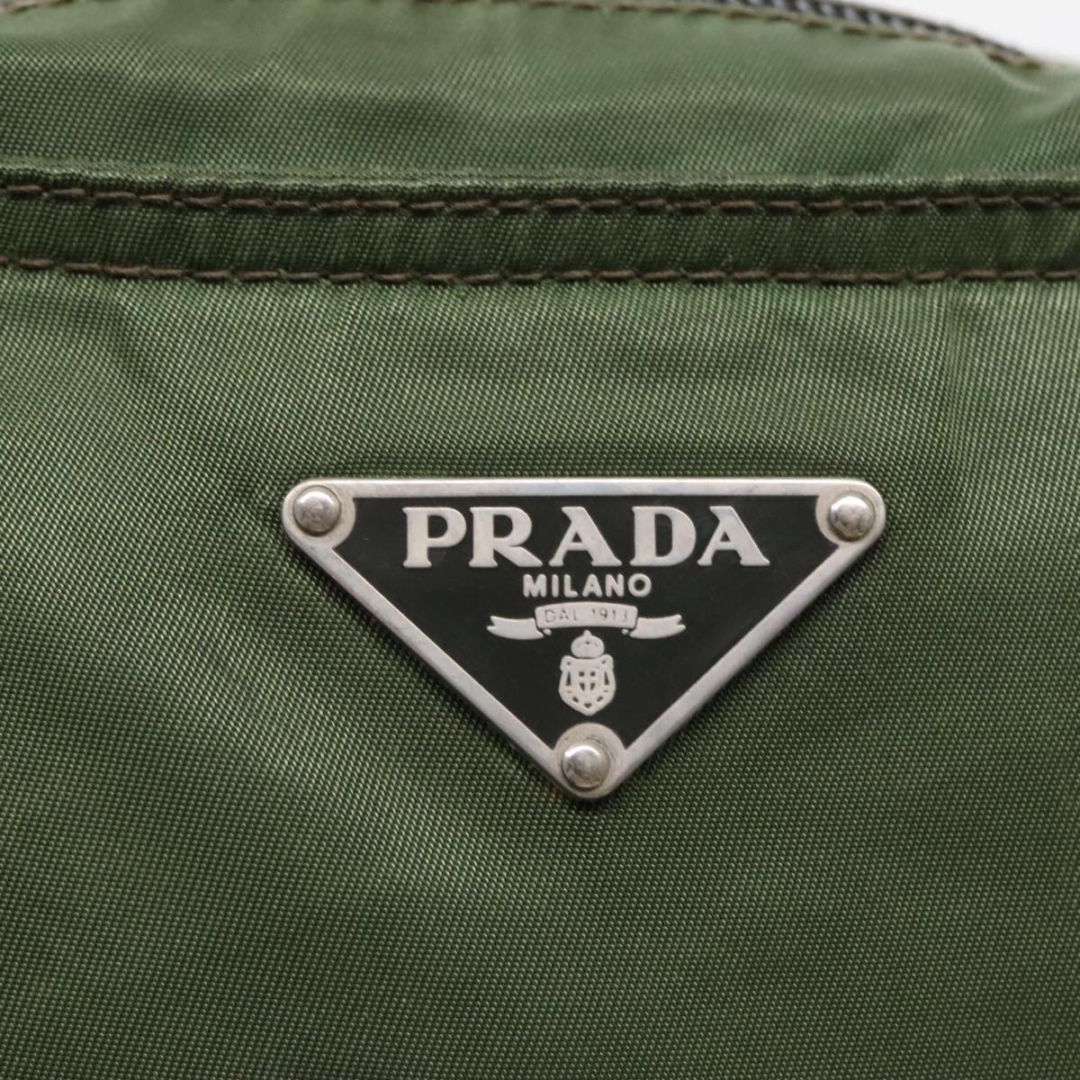 Prada Re-Nylon Khaki Canvas Shoulder Bag (Pre-Owned)