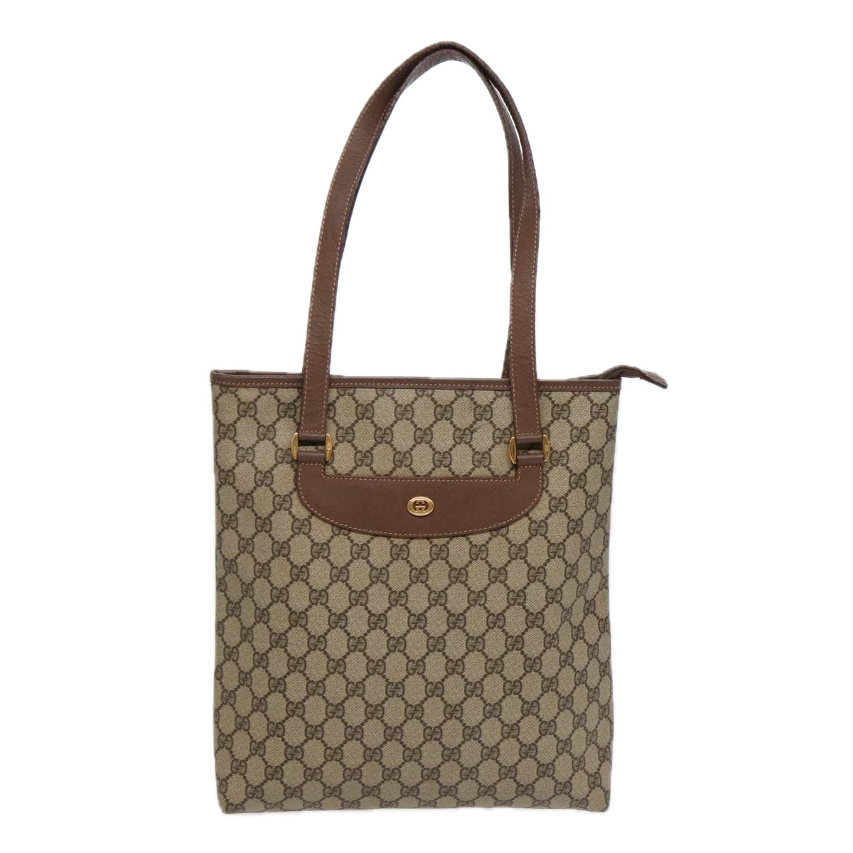 Gucci Gg Canvas Brown Canvas Tote Bag (Pre-Owned)