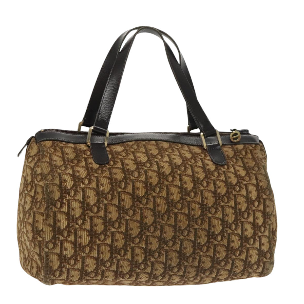 Dior Trotter Brown Canvas Handbag (Pre-Owned)