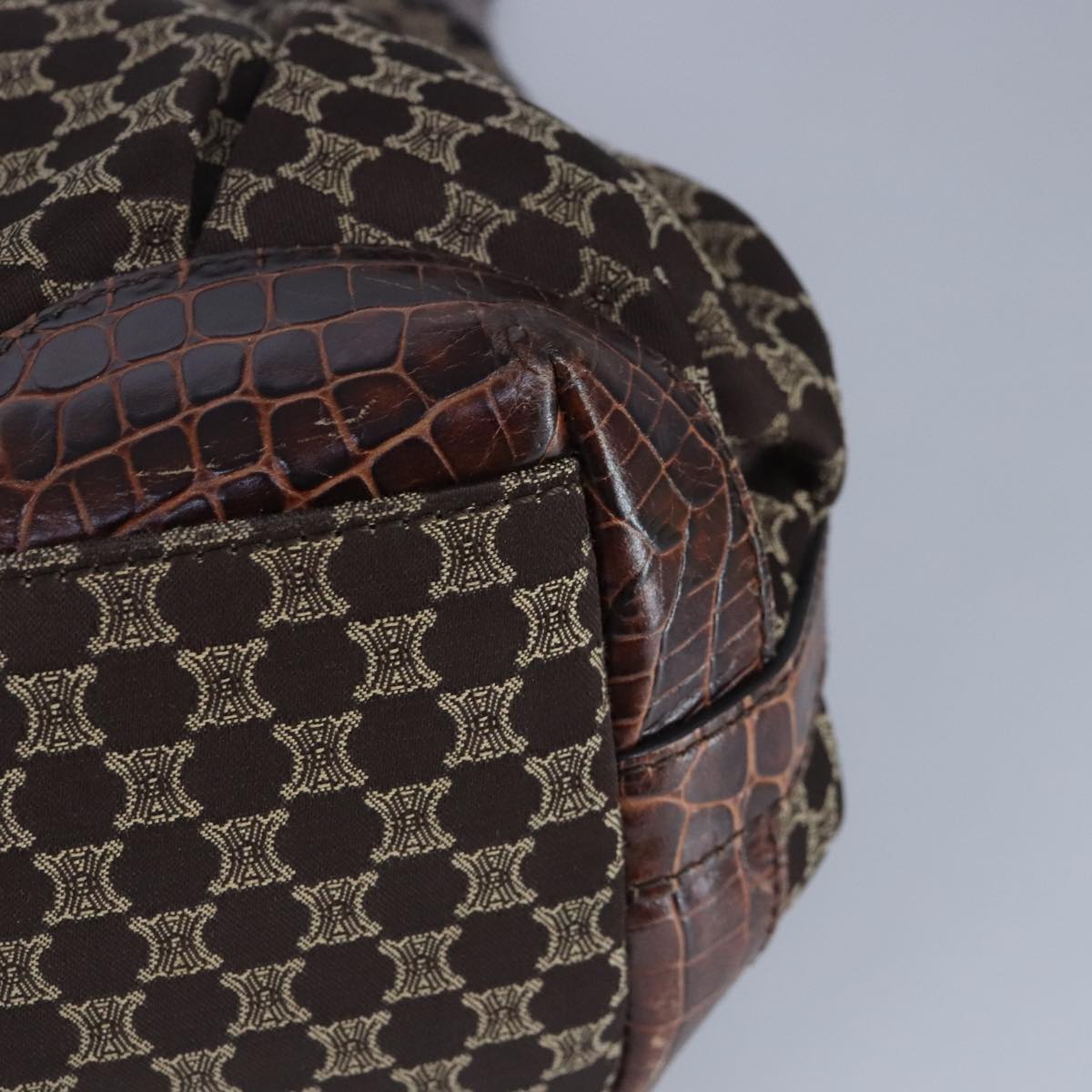 Céline Macadam Brown Canvas Shoulder Bag (Pre-Owned)