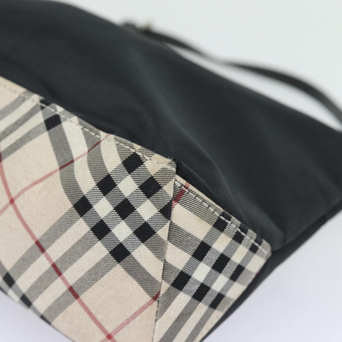 Burberry Nova Check Black Synthetic Handbag (Pre-Owned)
