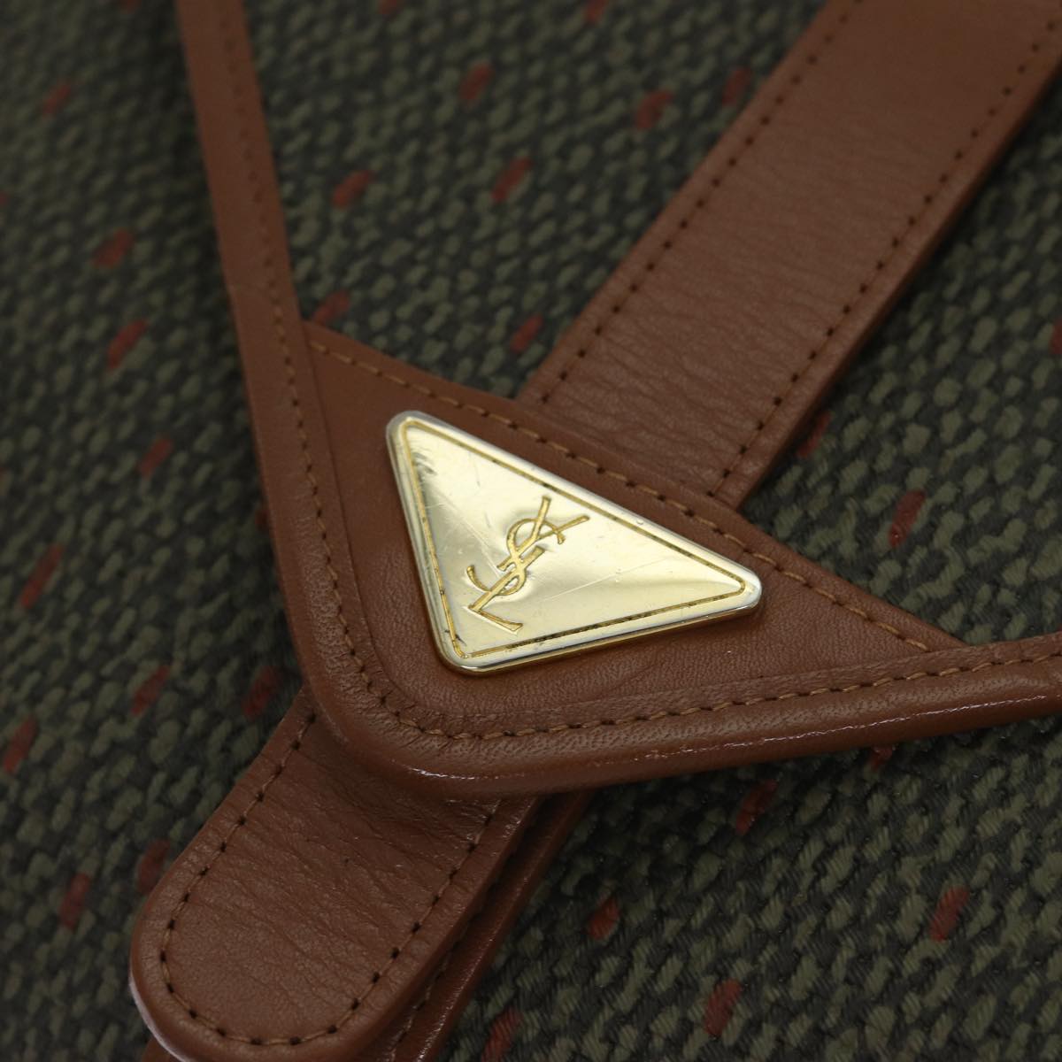 Saint Laurent Green Canvas Shoulder Bag (Pre-Owned)
