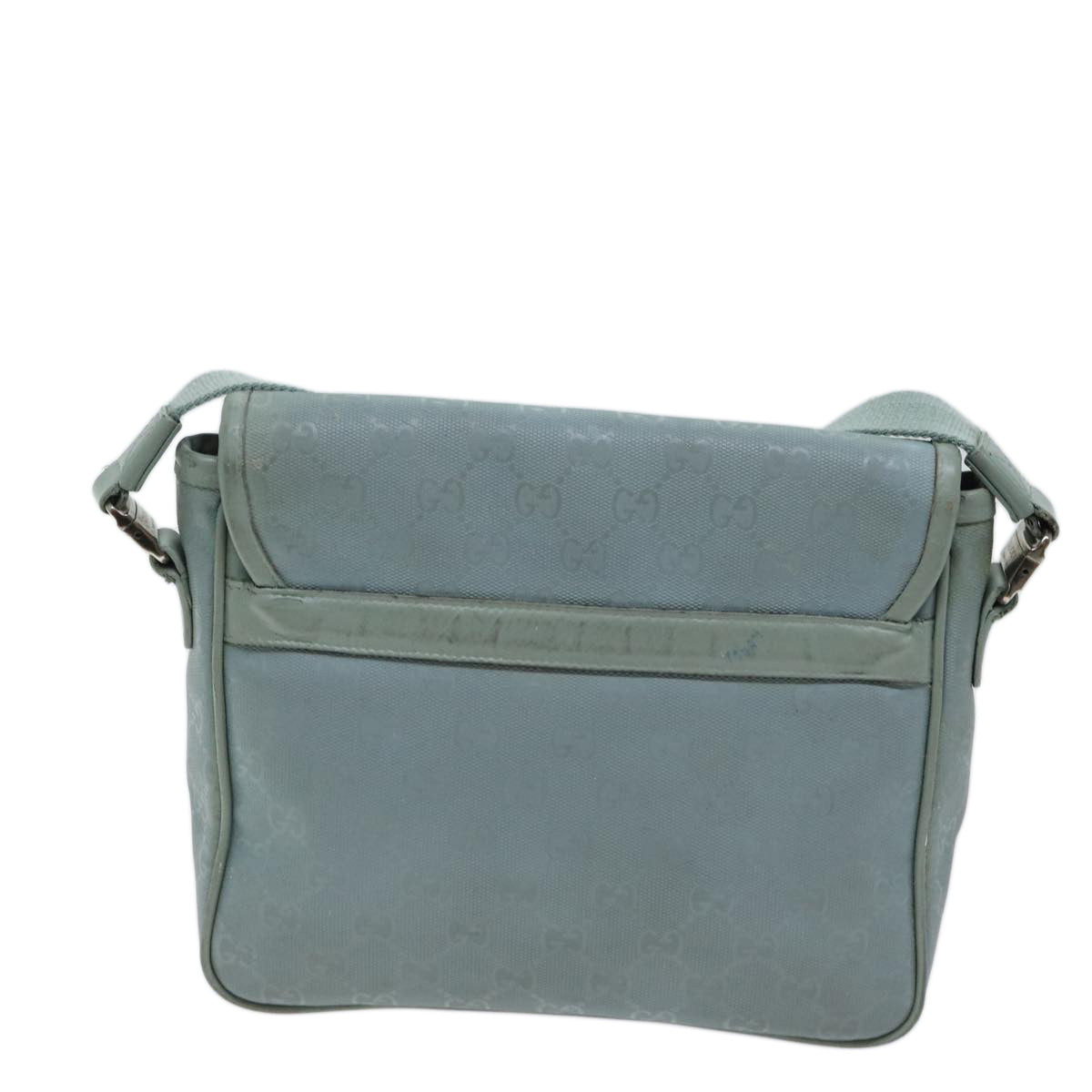 Gucci Gg Canvas Blue Canvas Shoulder Bag (Pre-Owned)