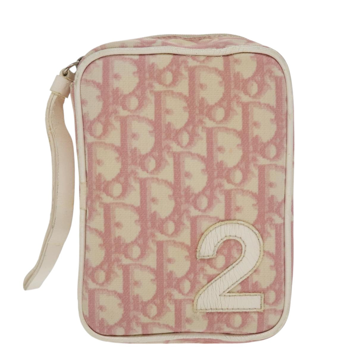 Dior Trotter Pink Canvas Clutch Bag (Pre-Owned)