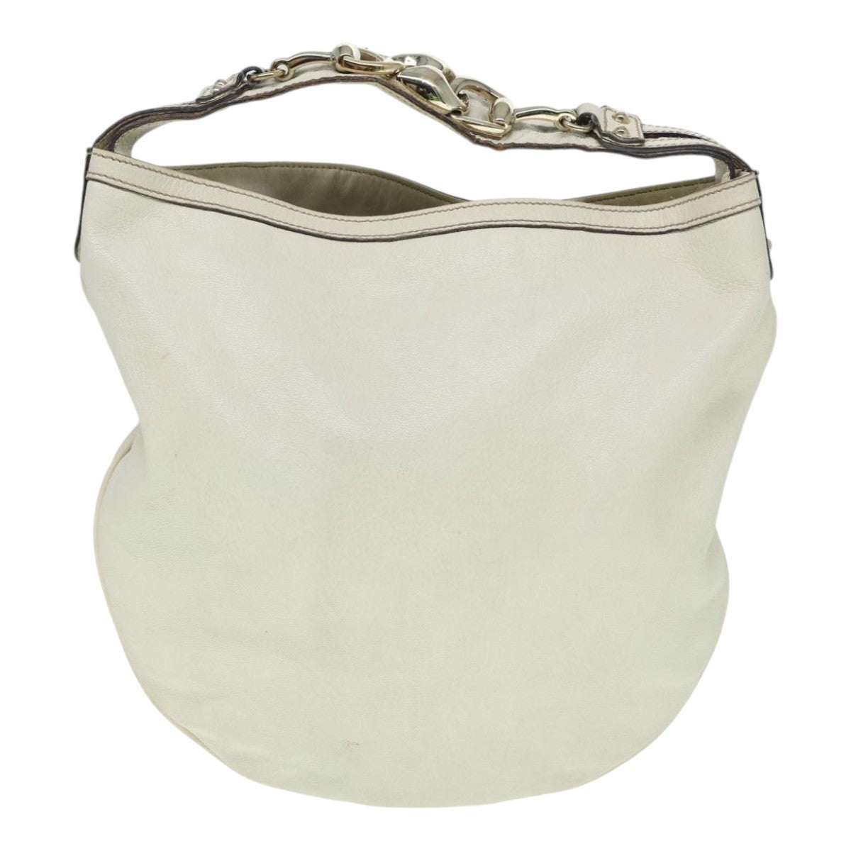 Gucci Hobo Beige Leather Shoulder Bag (Pre-Owned)