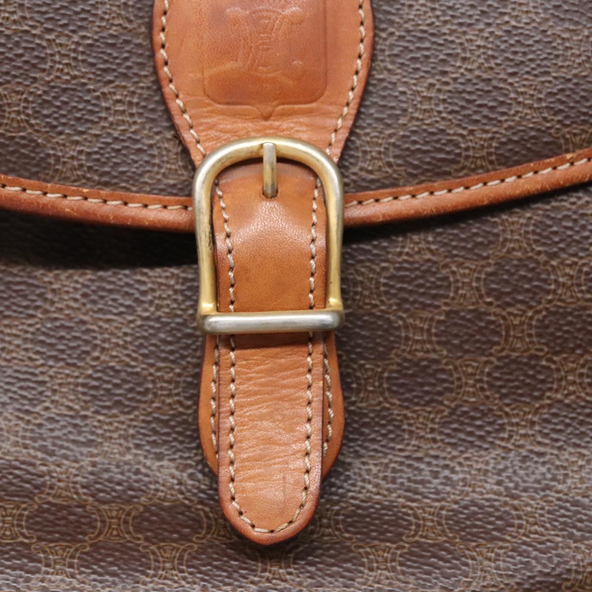 Céline Vintage Brown Canvas Shoulder Bag (Pre-Owned)