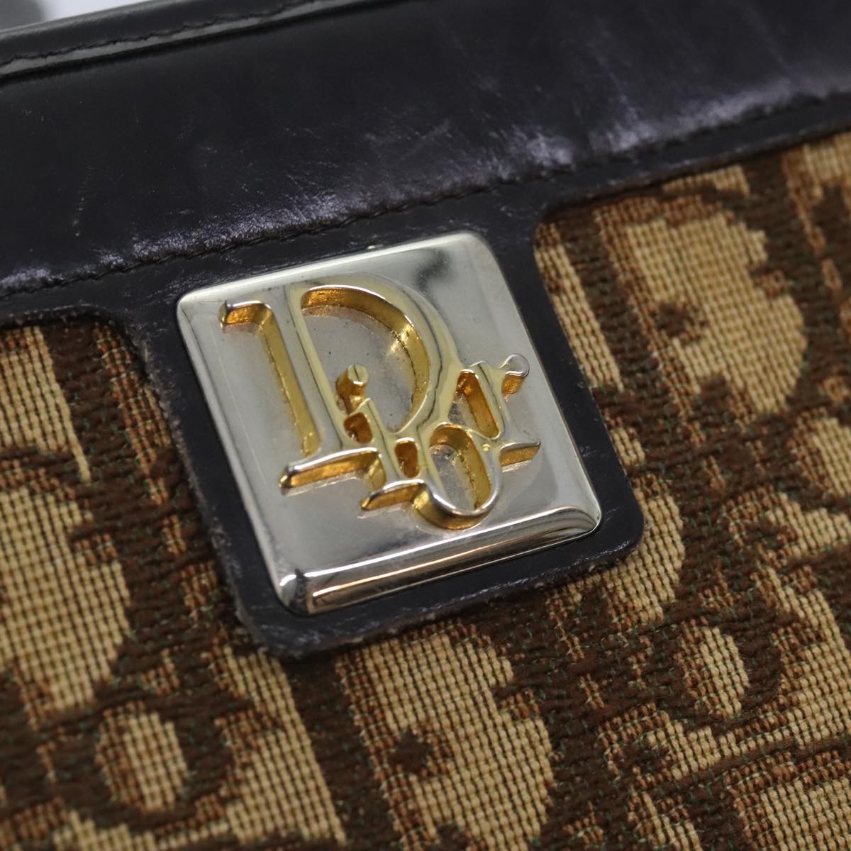 Dior Trotter Brown Canvas Shoulder Bag (Pre-Owned)
