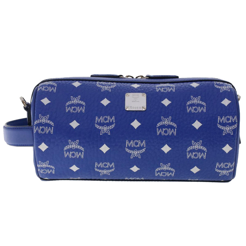 MCM Blue Leather Shoulder Bag (Pre-Owned)