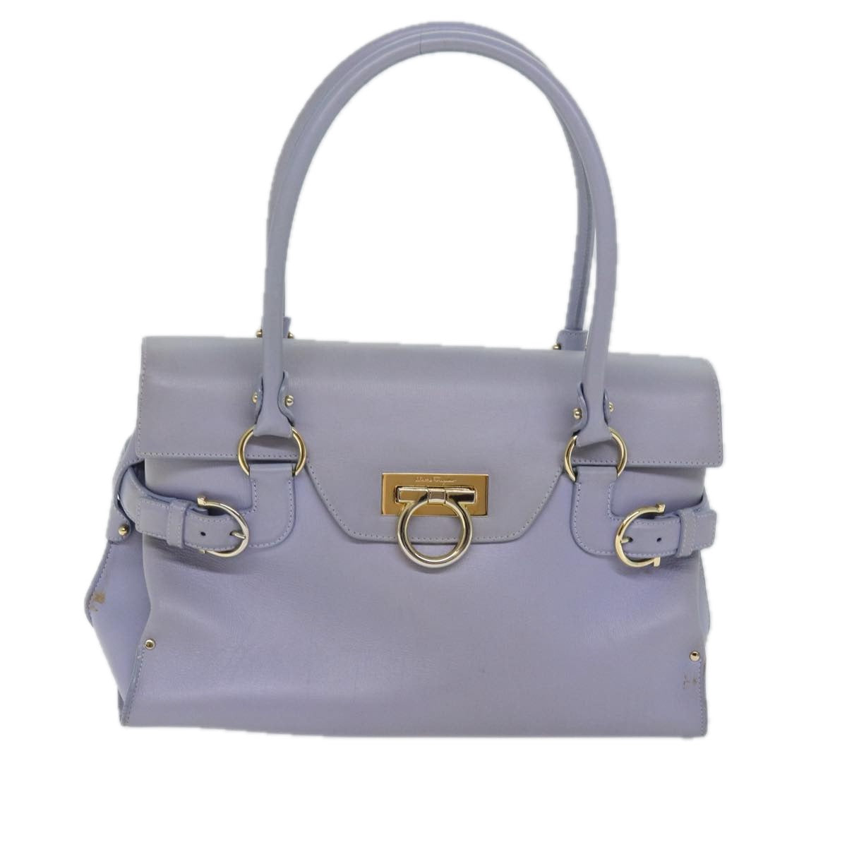 Salvatore Ferragamo Purple Leather Shopper Bag (Pre-Owned)