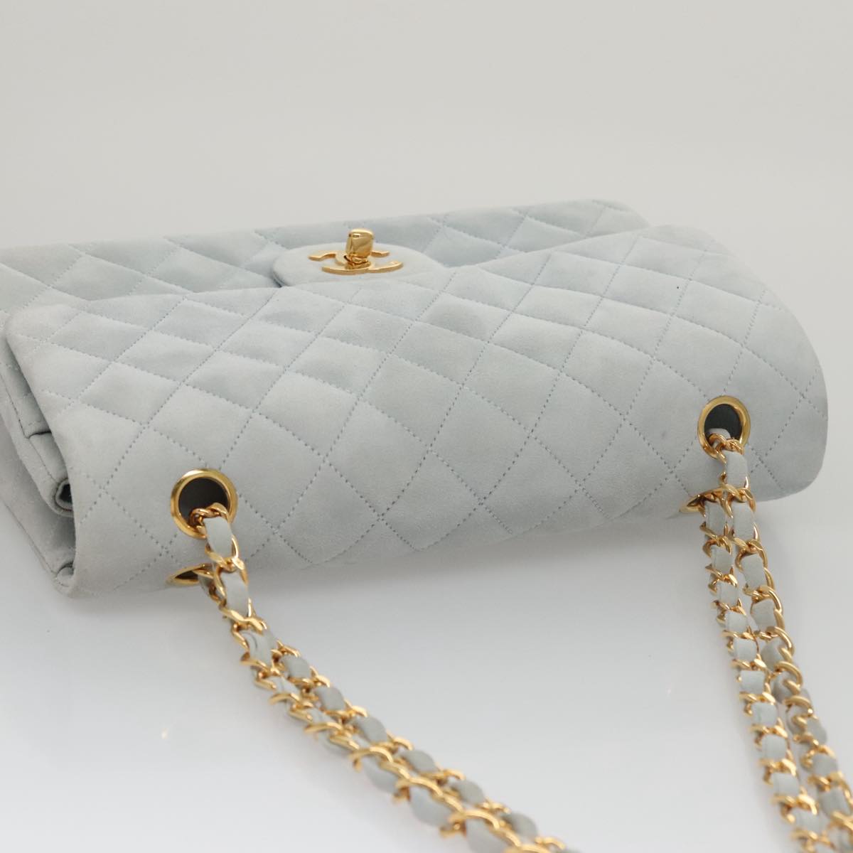Chanel Timeless 23 Blue Suede Shoulder Bag (Pre-Owned)