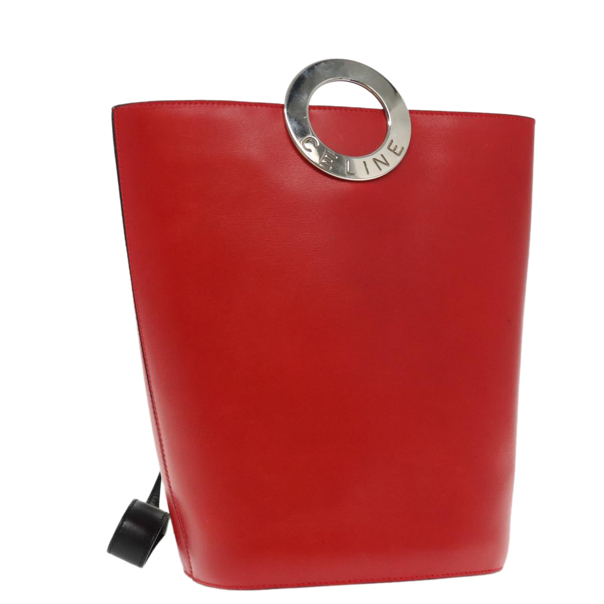 Céline Logo Du Cercle Red Leather Shoulder Bag (Pre-Owned)