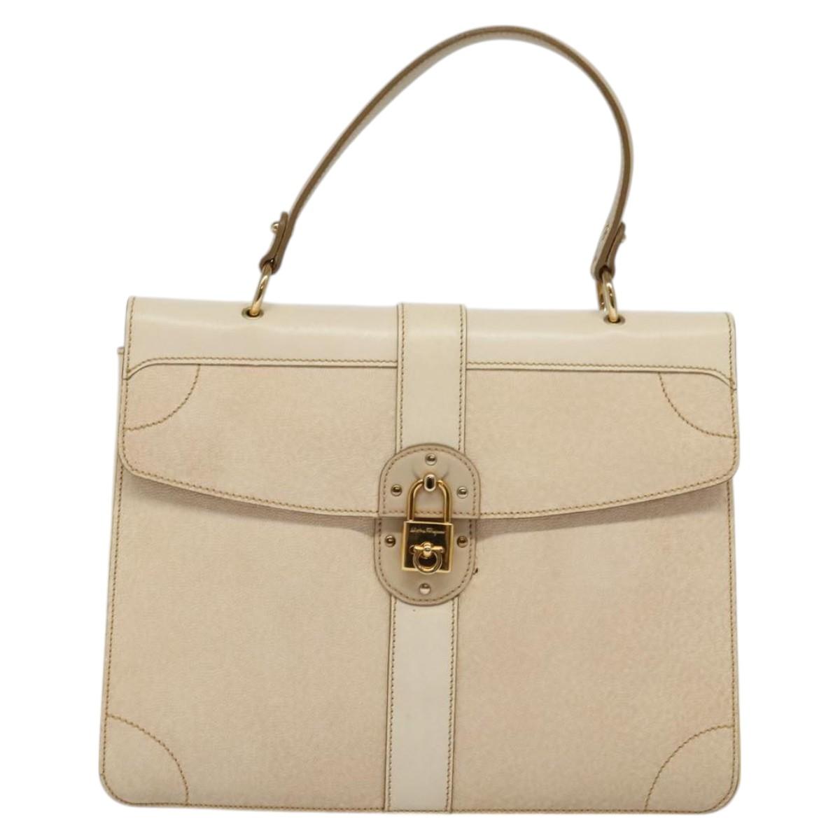 Salvatore Ferragamo Beige Leather Handbag (Pre-Owned)