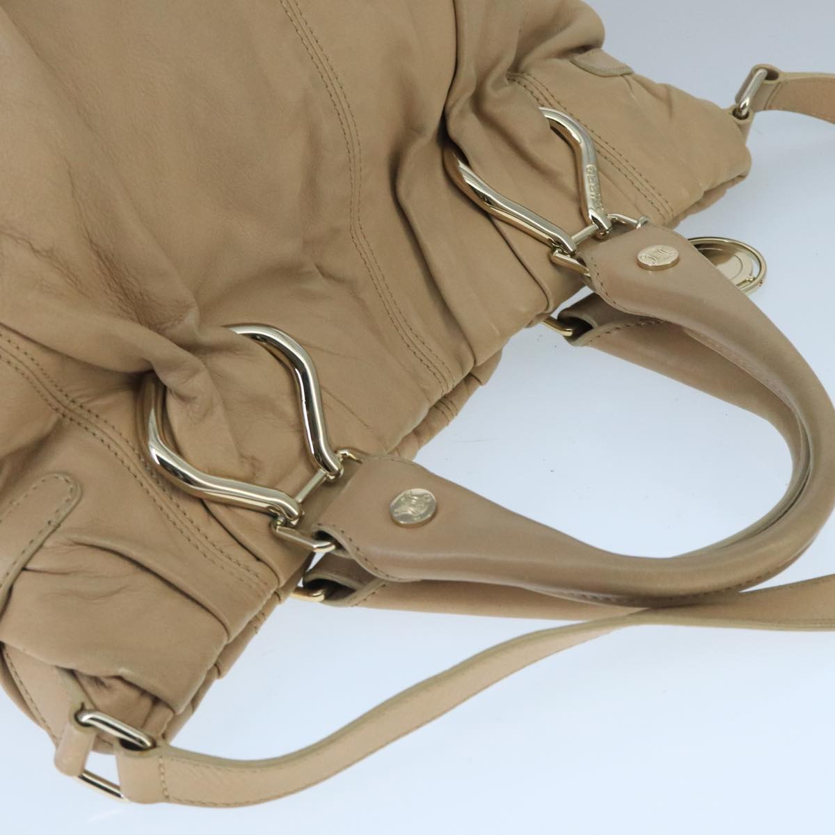 Céline Pillow Beige Leather Handbag (Pre-Owned)