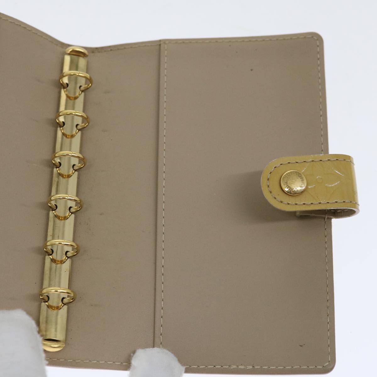 Louis Vuitton Agenda Pm Beige Patent Leather Wallet  (Pre-Owned)