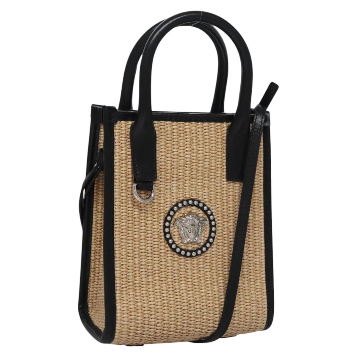Versace Medusa Beige Canvas Tote Bag (Pre-Owned)