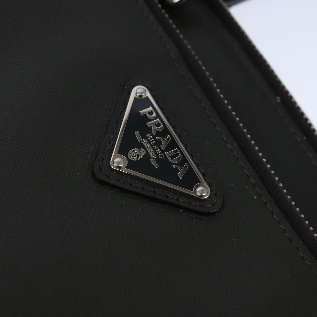 Prada Saffiano Black Leather Briefcase Bag (Pre-Owned)
