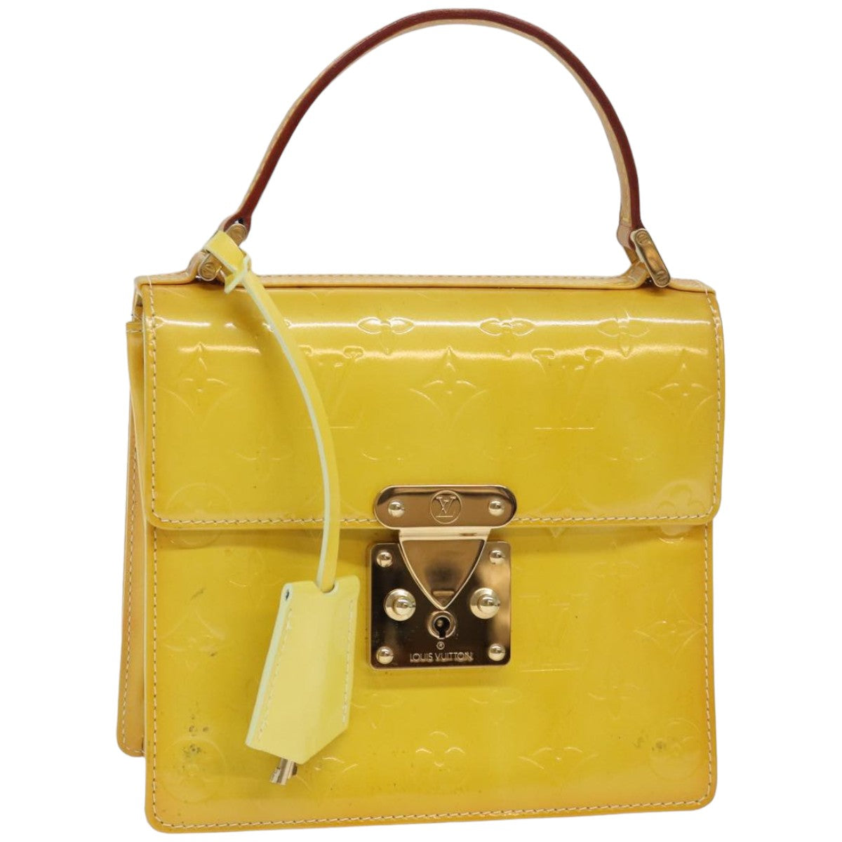 Louis Vuitton Spring Street Yellow Patent Leather Handbag (Pre-Owned)