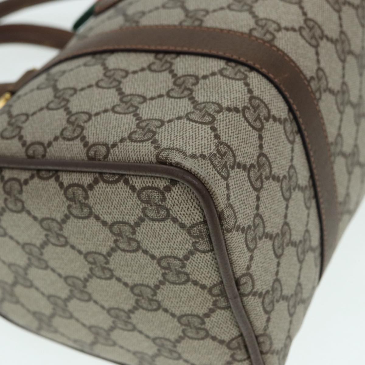 Gucci Boston Beige Canvas Travel Bag (Pre-Owned)