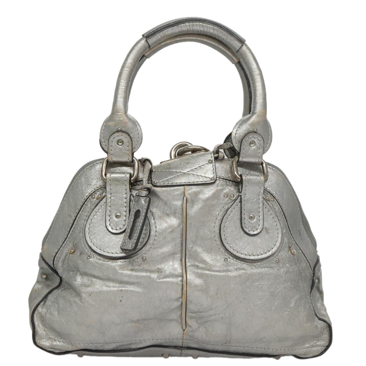 Chloé Paddington Silver Leather Handbag (Pre-Owned)