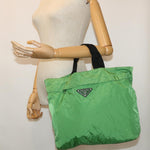 Prada Shopping Green Synthetic Tote Bag (Pre-Owned)