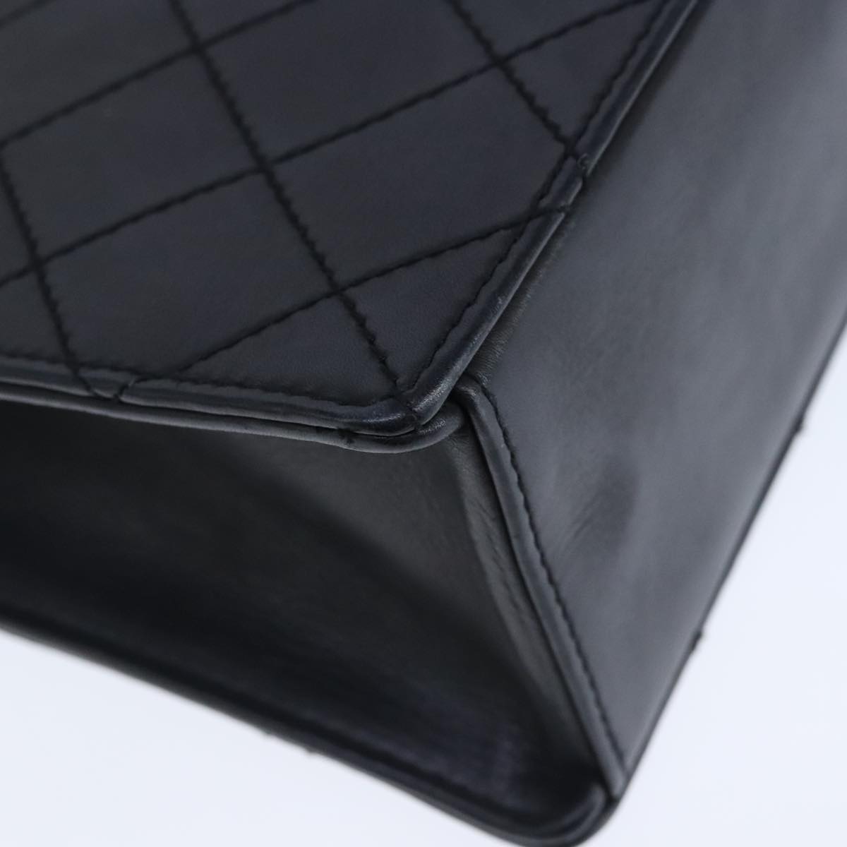 Chanel Coco Mark Black Leather Handbag (Pre-Owned)