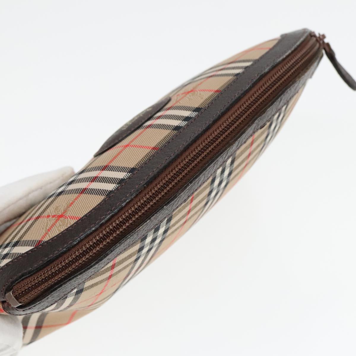 Burberry Nova Check Beige Canvas Clutch Bag (Pre-Owned)