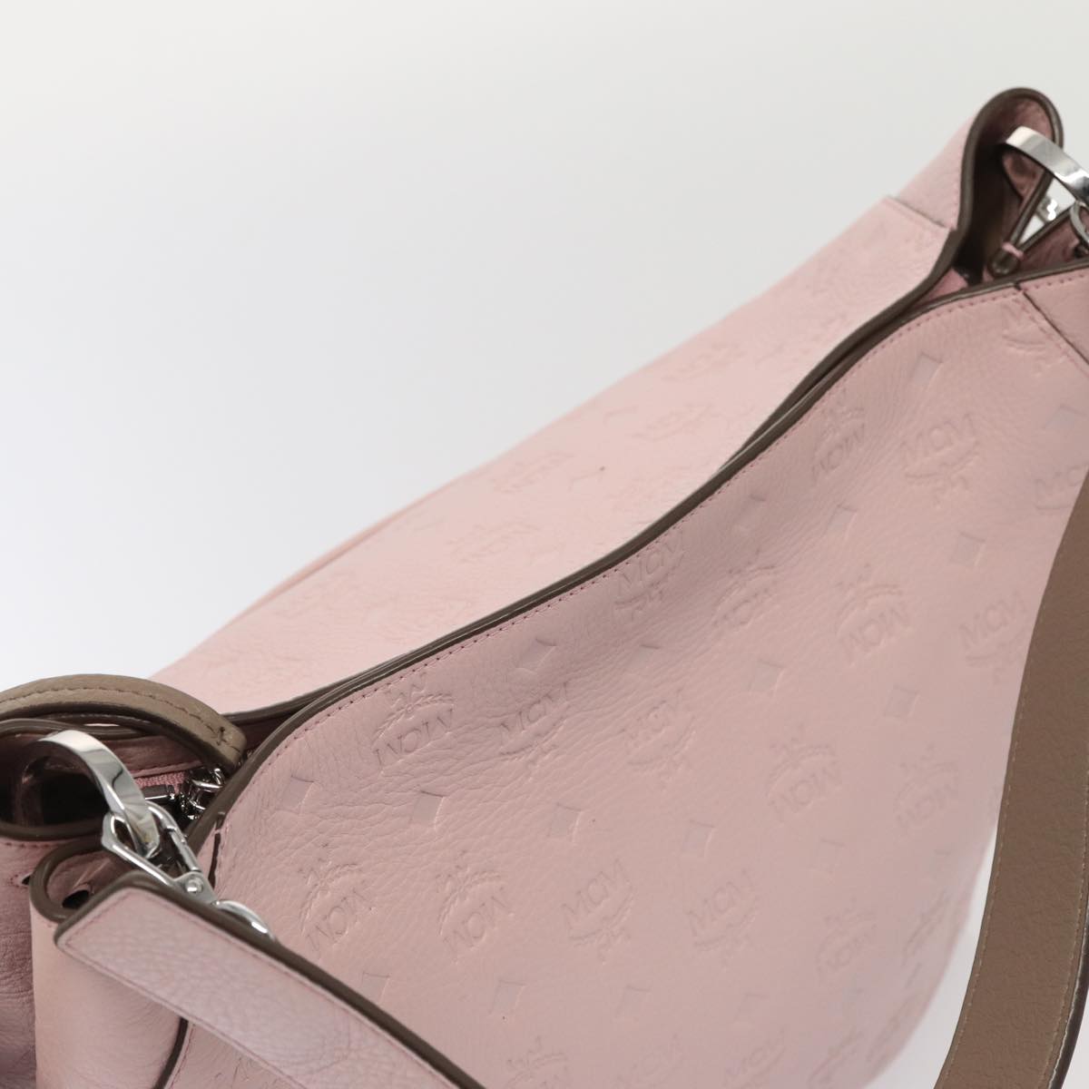 MCM Visetos Pink Leather Shoulder Bag (Pre-Owned)