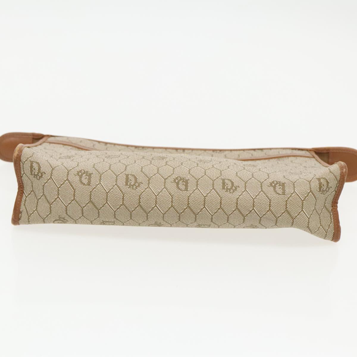 Dior Honeycomb Beige Canvas Clutch Bag (Pre-Owned)