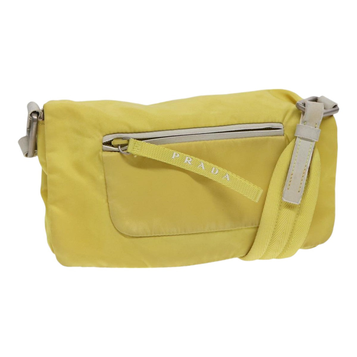 Prada Tessuto Yellow Synthetic Shoulder Bag (Pre-Owned)